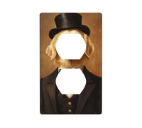Whimsical Golden Retriever As A Gentleman Outlet Cover Light Switch Cover Decorative 1 Gang Wall Plate for Kitchen Room Bathroom Size 7x11.4cm