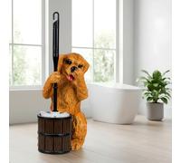 Whimsical Golden Retriever Dog Toilet Brush Holder Set - Unique Cub Shape Decorative Bathroom Cleaning Kit for Cabin Owners, Golden Retriever-Themed Home Decor, Cozy Cabin Gifts