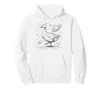 Whimsical Goose Exploring Space Planets Stars Universe Desi Pullover Hoodie