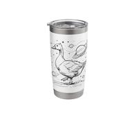Whimsical Goose Exploring Space Planets Stars Universe Desi Stainless Steel Insulated Tumbler