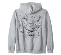 Whimsical Goose Exploring Space Planets Stars Universe Desi Zip Hoodie