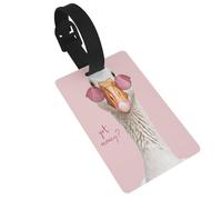 Whimsical Goose with Sunglasses Saying Got Money Luggage Tags Name Id Label Suitcase Tags, Ideal for Travel Cruise Backpacks Bag
