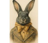 Whimsical Gray Rabbit Dressed In Formal Attire - A4 Poster Animal Portrait Art Print Anthropomorphic Wall Art Featuring Pet in Human Outfit Perfect for Home Decor Office or Gallery Display