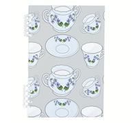 Whimsical Home Notebook, Purple Floral Kitchenware A5 Notebooks, Lined Paper Refillable Notebook 120Pages/60Sheets, Exercise Book for Work, Work Book for Women, College Essentials Women Man