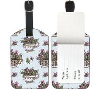 Whimsical Home Suitcase Tags, Pu Leather Baggage Tags with Privacy Protection Cover, Name Tag for Luggage Bags Luggage Label Suitcase Identifiers, Men Women Wedding Gift Ideas, Personalised Gifts