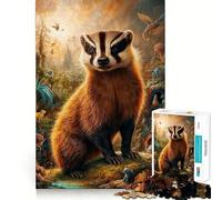Whimsical Honey Badger 1000 Piece Jigsaw Puzzles for Teenagers Recall Fun Play Tight Interlock No Gaps Family Fun Night Activity (50x75cm)