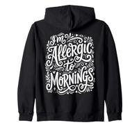 Whimsical I'm Allergic To Mornings Zip Hoodie