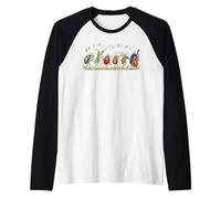 Whimsical Insect Band Playing Music Notes Raglan Baseball Tee