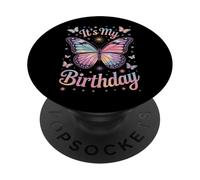 Whimsical It's My Birthday Butterfly Girls Fashion PopSockets Adhesive PopGrip