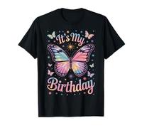 Whimsical It's My Birthday Butterfly Girls Fashion T-Shirt