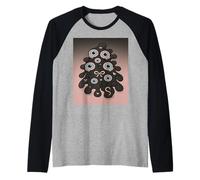Whimsical Jirai Kei Blob Creature with Pastel Blue Eyes Raglan Baseball Tee