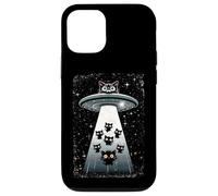 Whimsical Kitten Cosmic Ufo Spaceship Galactic Cat Case for iPhone 12/12 Pro