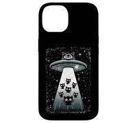 Whimsical Kitten Cosmic Ufo Spaceship Galactic Cat Case for iPhone 14