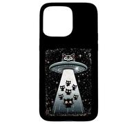 Whimsical Kitten Cosmic Ufo Spaceship Galactic Cat Case for iPhone 15 Pro Max