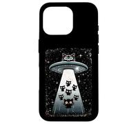 Whimsical Kitten Cosmic Ufo Spaceship Galactic Cat Case for iPhone 16 Pro