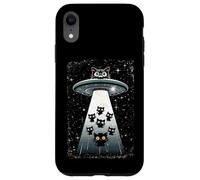 Whimsical Kitten Cosmic Ufo Spaceship Galactic Cat Case for iPhone XR