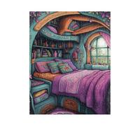 Whimsical Little Fairy Bedroom Ii 1000 Pieces Puzzle Magical Fairy Tale Cottage Jigsaw Puzzle. Gift For Birthday, Holiday And Get Well. Fun Family Activity