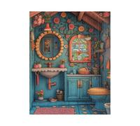 Whimsical Little Fairy House Bathroom 1000 Pieces Puzzle Magical Fairy Tale Cottage Jigsaw Puzzle. Gift For Birthday, Holiday And Get Well. Family Activity