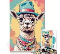 Whimsical Llama Pastel 1000 Pieces Puzzles for Teenagers Mind Boost Fun High Accuracy Cutting Craft Calming Mental Break Activity (38x26cm)
