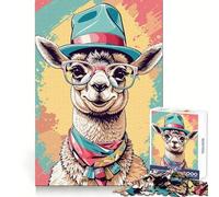 Whimsical Llama Pastel Jigsaw Puzzles for Adults 1000 Piece Intellectual Fun Peaceful Hobby Sharp Cut Unique Gift (50x75cm)