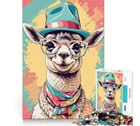 Whimsical Llama Pastel Jigsaw Puzzles1000 Pieces Recall Skill Fun Professional Grade Cutting Thoughtful Gift for Mind Activity (50x75cm)