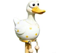 Whimsical Long Legged Chicken Resin Statue, Vibrant Cartoon Garden Decor for Yard Patio, Sturdy Outdoor Ornament(White)