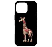 Whimsical Love Giraffe Patchwork Hearts Case for iPhone 16 Pro
