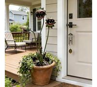 Whimsical Metal Carnivorous Plant Garden Stake, 25 Inch Large Venus Flytrap Monster Plant Sculpture, Durable Funny Outdoor Decorative Plant Stake Sculpture for Lawn Garden Patio Yard Decor (1Pcs)