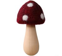 Whimsical miniature felt mushroom decorations for seasonal Christmas tree hanging, crafted with natural wool felt for a cozy festive feel (A)