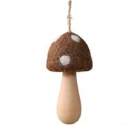 Whimsical miniature felt mushroom decorations for seasonal Christmas tree hanging, crafted with natural wool felt for a cozy festive feel (C)