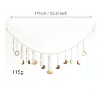 Whimsical Moon Phase Wall Hanging Boho Metal Garland for Heartwarming Home Decor (large)