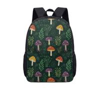 Whimsical Mushroom Daisy 17 Inch Backpack Cottagecore Aesthetic Fairytale Retro Forest Print School Bag for Teens Kids Students Travel Rucksack (04)