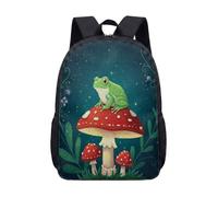 Whimsical Mushroom Daisy 17 Inch Backpack Cottagecore Aesthetic Fairytale Retro Forest Print School Bag for Teens Kids Students Travel Rucksack (10)
