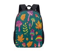 Whimsical Mushroom Daisy 17 Inch Backpack Cottagecore Aesthetic Fairytale Retro Forest Print School Bag for Teens Kids Students Travel Rucksack (12)