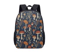 Whimsical Mushroom Daisy 17 Inch Backpack Cottagecore Aesthetic Fairytale Retro Forest Print School Bag for Teens Kids Students Travel Rucksack (08)