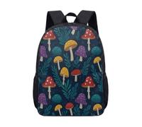 Whimsical Mushroom Daisy 17 Inch Backpack Cottagecore Aesthetic Fairytale Retro Forest Print School Bag for Teens Kids Students Travel Rucksack (07)