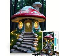 Whimsical Mushroom House in Enchanted Forest Jigsaw Puzzles for Adults 1000 Think Boost Game Precise Interlock Structure Easy to Learn Family Enjoyment (38x52cm)