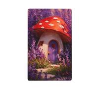 Whimsical Mushroom House Single Toggle Blank Wall Plate Light Switch Cover Decorative 1 Gang for Kitchen Room Bathroom Size 11.4x7cm