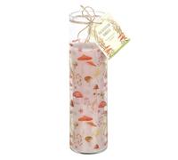 Whimsical Mushroom-Print Tube Candle