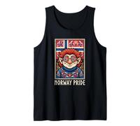 Whimsical Norwegian Troll Flag Heritage Nordic Folk Art Sty Tank Top