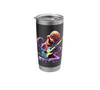Whimsical Octopus Rock Star Playing Electric Guitar Stainless Steel Insulated Tumbler