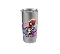 Whimsical Octopus Rock Star Playing Electric Guitar Stainless Steel Insulated Tumbler