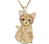 Whimsical Oriental Shorthair, Simese, and Bombay Pendant Necklace - Different Breeds of Cats- Sparkling Synthetic Zirconia Crystals, Durable Stainless Steel Chain, Ideal Gift for Fashion-Conscious Men