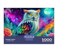 Whimsical Owl 1000 Piece Jigsaw Puzzles Colorful Magical Owl for Adults Educational Games Beautiful Decoration Difficult Challenging Birthday Gifts 70x50cm/1000pcs