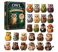 Whimsical Owls 24 Day Christmas Countdown Advent Calendar, A New Adventure Every Morning with 24 Acrylic Owl Ornaments 2D Countdown Calendar