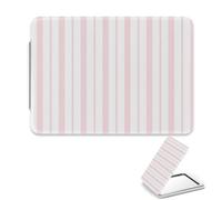 Whimsical Pastel Stripe Mirror, 1X/2X Rectangular Mirror Vanity, Pu Leather Portable Mini Make Up Handheld Mirrors, Handbag Essentials Mini Mirrors, Gifts for Teenage Girls, Gifts for Young Women