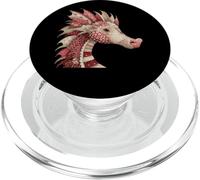 Whimsical Patchwork Dragon Head Quilting Fantasy PopSockets PopGrip for MagSafe