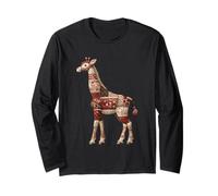 Whimsical Patchwork Giraffe Floral Nursery Long Sleeve T-Shirt