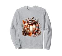 Whimsical Patchwork Pumpkin Design - Cozy Halloween Folk Art Sweatshirt