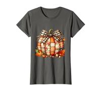 Whimsical Patchwork Pumpkin Design - Cozy Halloween Folk Art T-Shirt